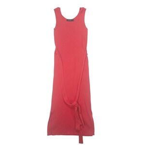 Lauren Ralph Lauren Coral Ribbed Knit‎ Sleeveless Maxi Dress size Medium